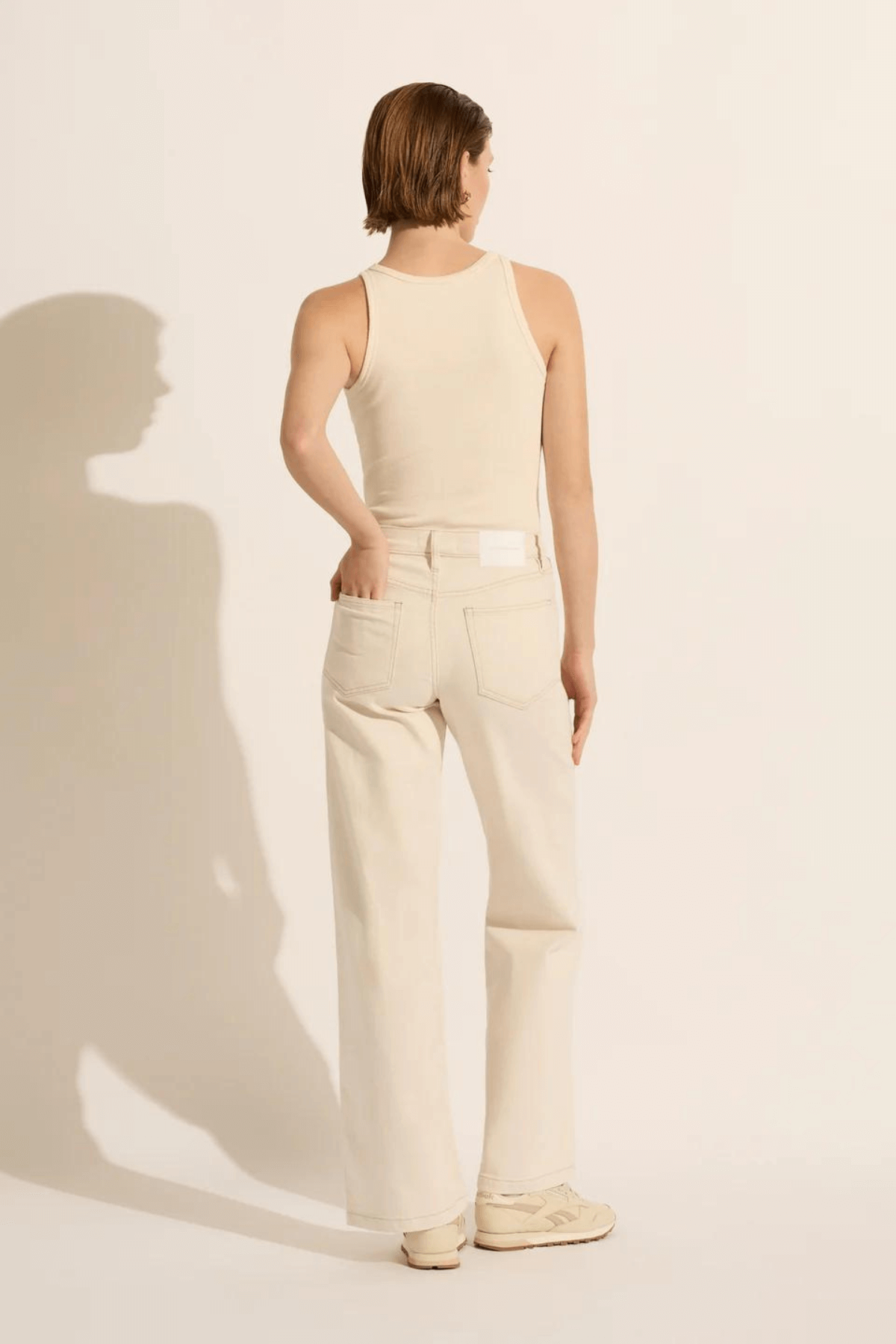 MIA MID WIDE LEG JEAN ECRU