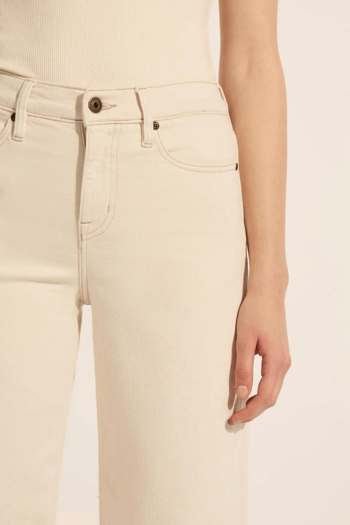 MIA MID WIDE LEG JEAN ECRU