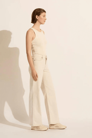 MIA MID WIDE LEG JEAN ECRU