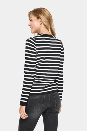 MILA STRIPED CARDIGAN BLACK STRIPE