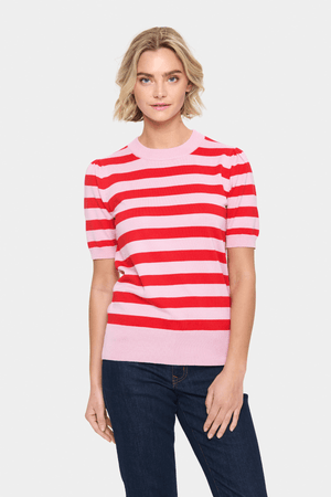 MILA SHORT SLEEVE PINK STRIPE