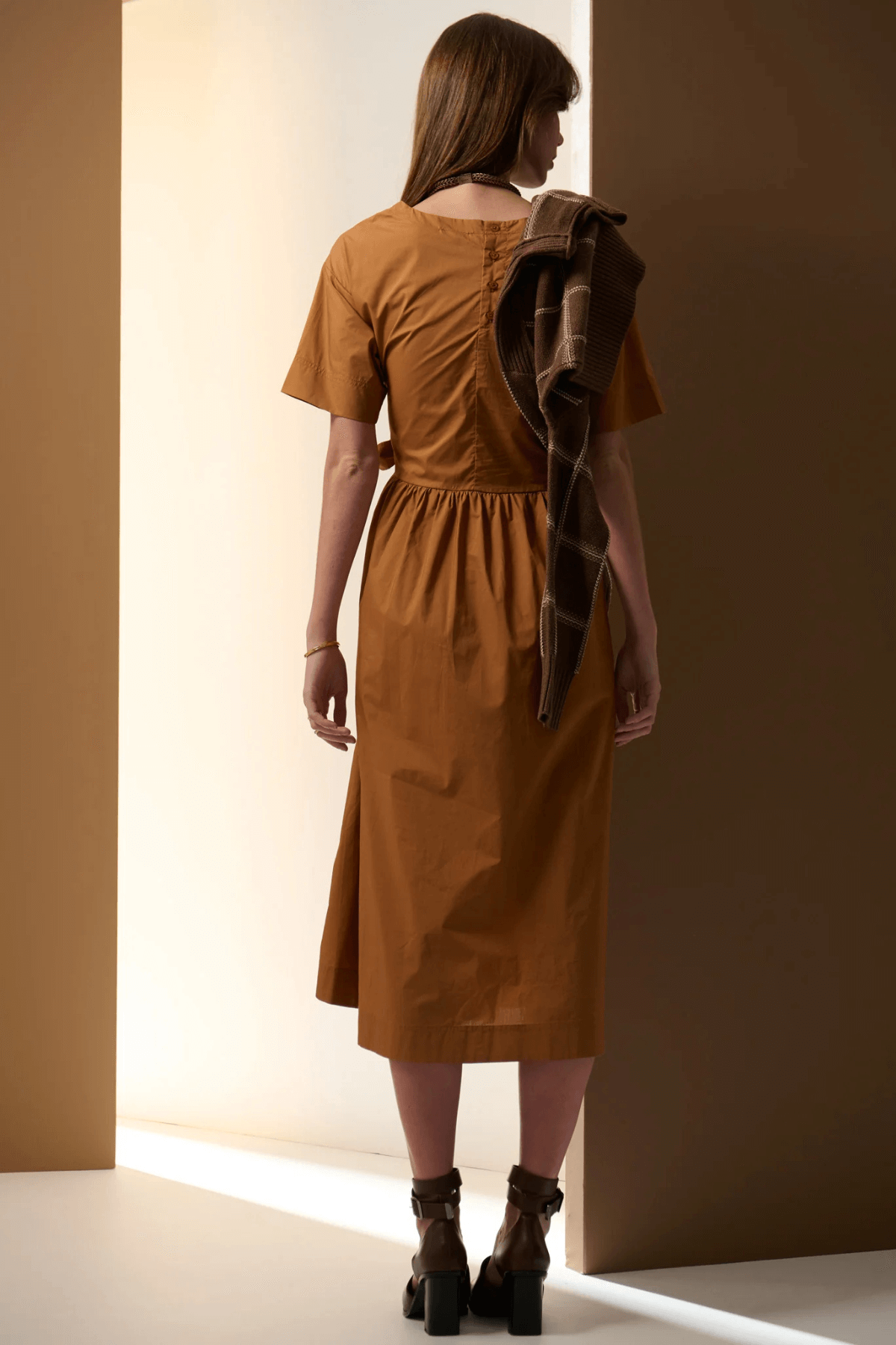 MILOS TIE DRESS TOFFEE