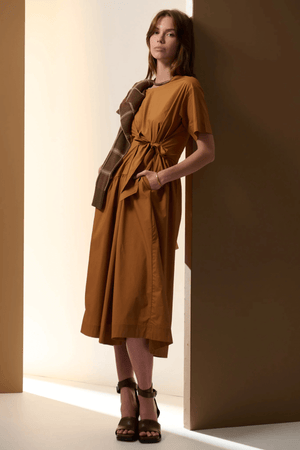 MILOS TIE DRESS TOFFEE