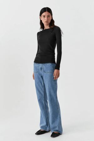 MORRI MERINO ROUND NECK BLACK