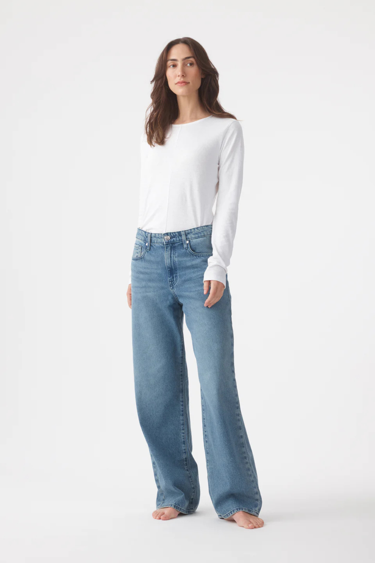 OLIVE MID SLOUCHY WIDE JEAN MARINA MID BLUE