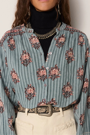 OMARA BLOUSE CERULEAN MIST