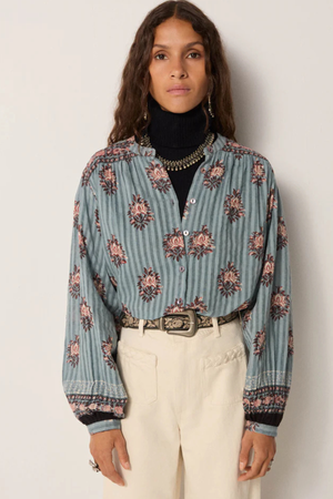 OMARA BLOUSE CERULEAN MIST
