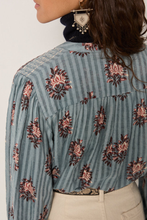 OMARA BLOUSE CERULEAN MIST