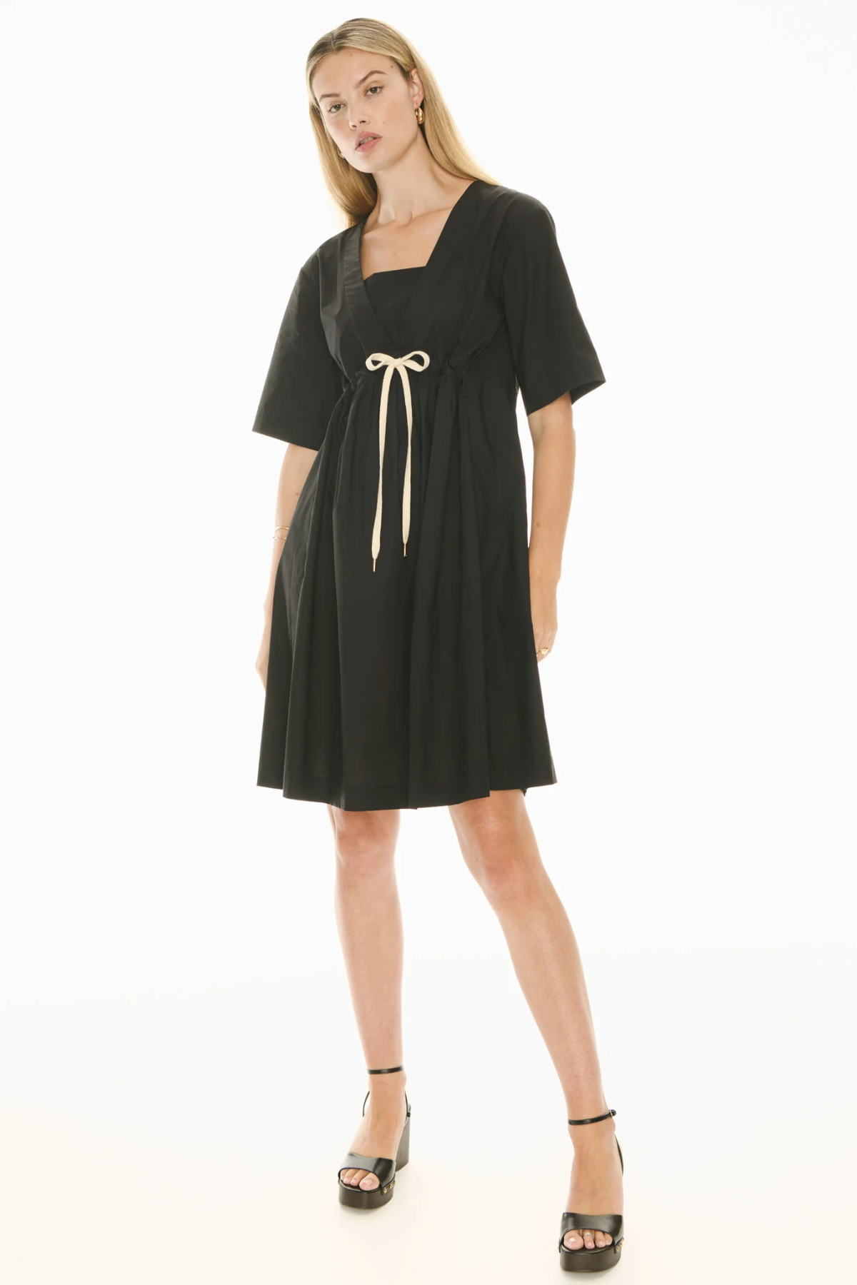 ORLO DRAWCORD DRESS BLACK