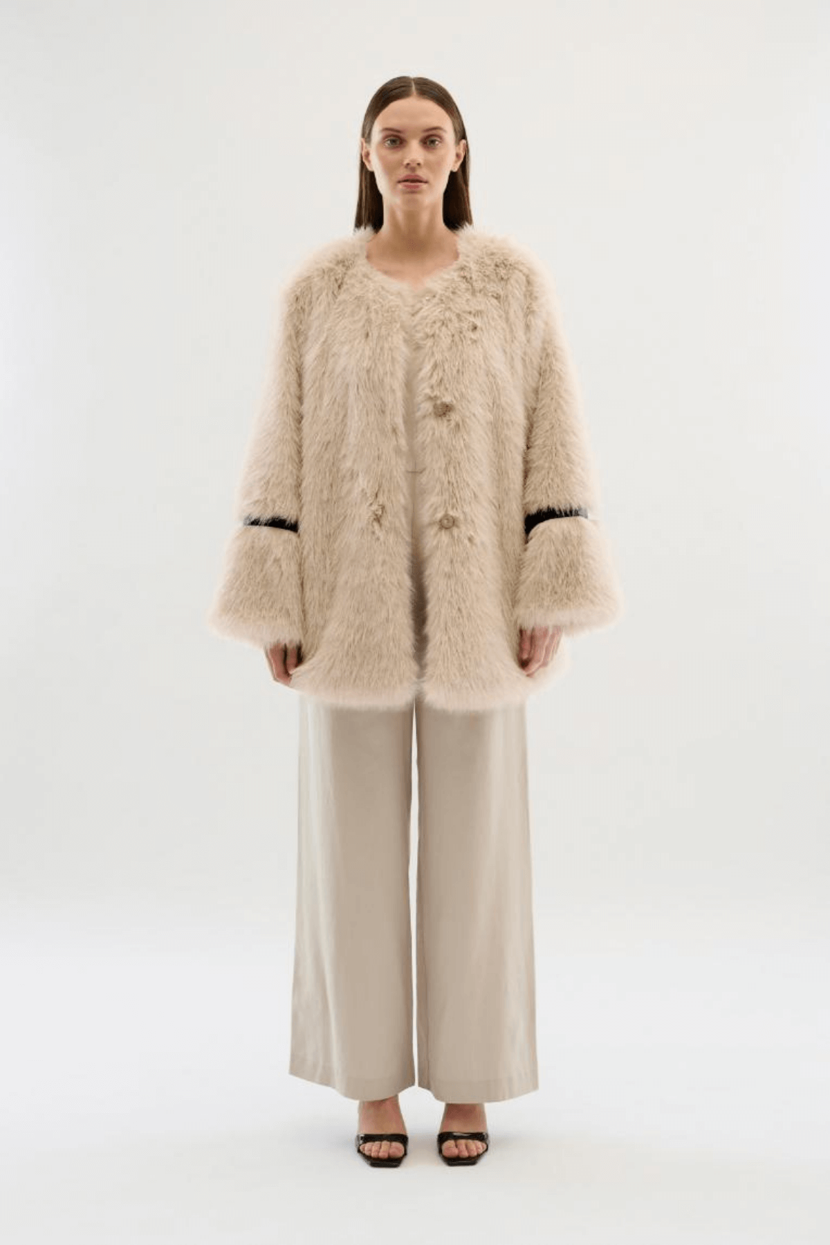 PEARLY FUR COAT SILVER CLOUD