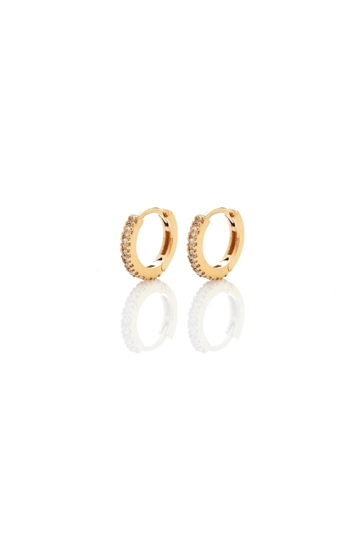 PETITE ETERNITY HOOPS WHITE TOPAZ/GOLD