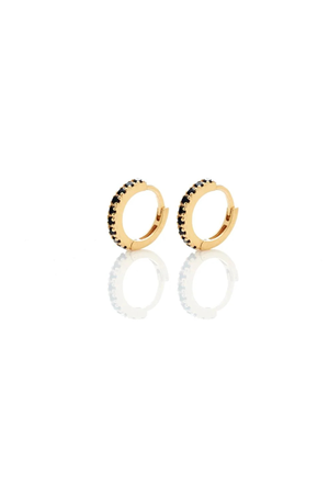 PETITE ETERNITY HOOPS BLACK SPINEL/GOLD