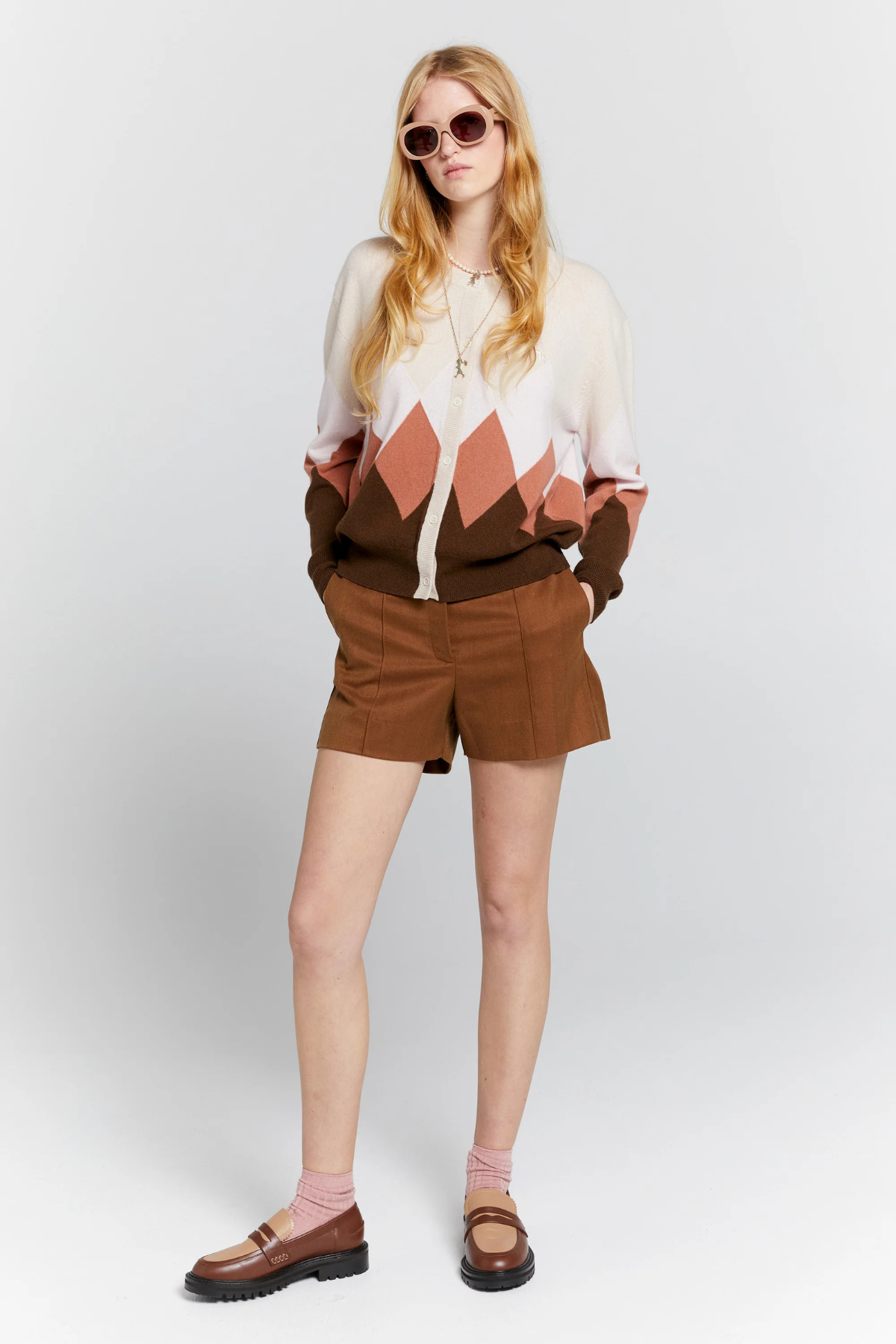 POSY CASHMERE CARIDGAN AUTUMN ARGYLE