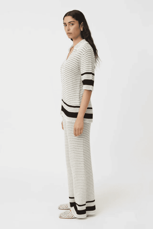 REEF KNIT BOYFRIEND SHIRT CREAM/BLACK