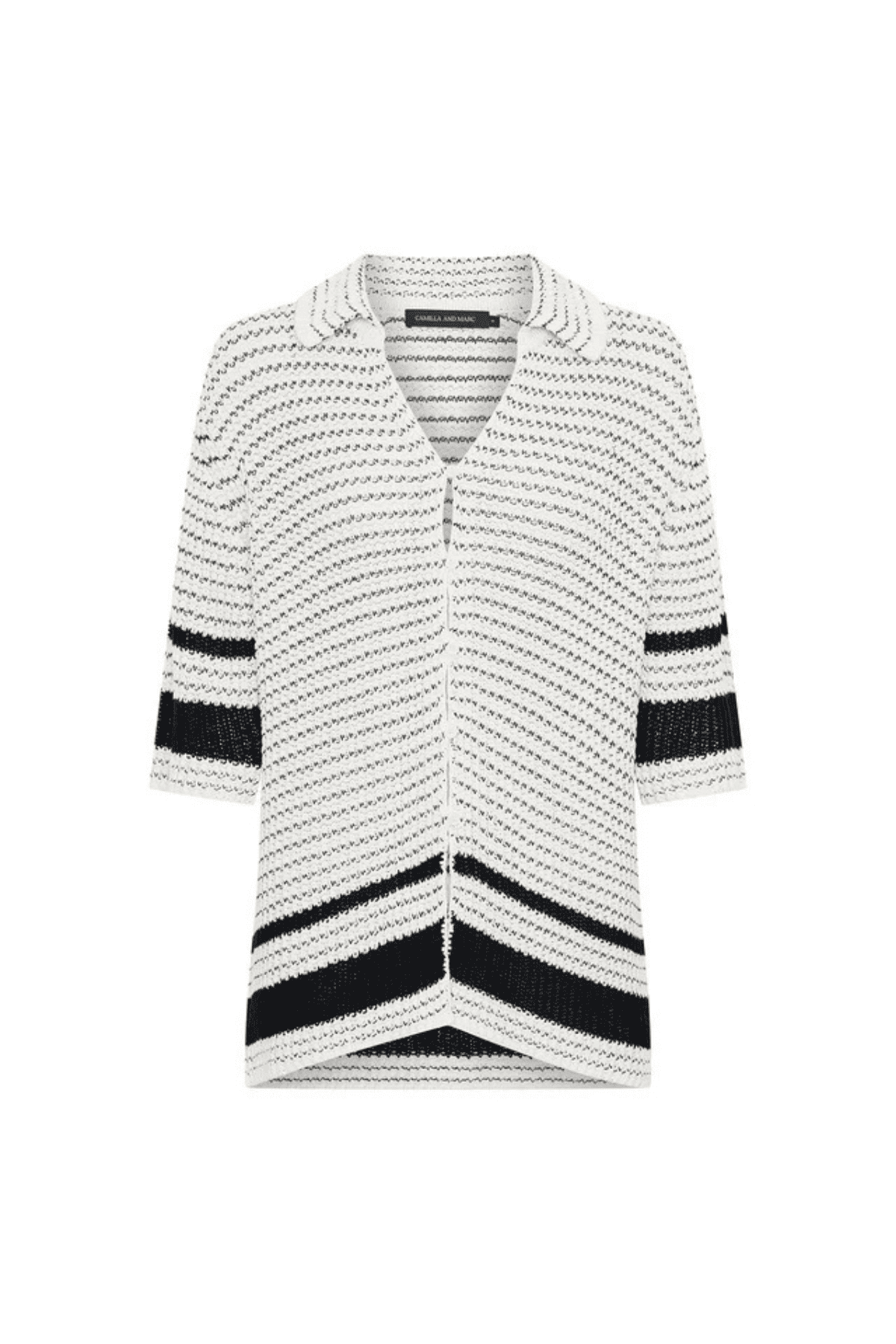 REEF KNIT BOYFRIEND SHIRT CREAM/BLACK