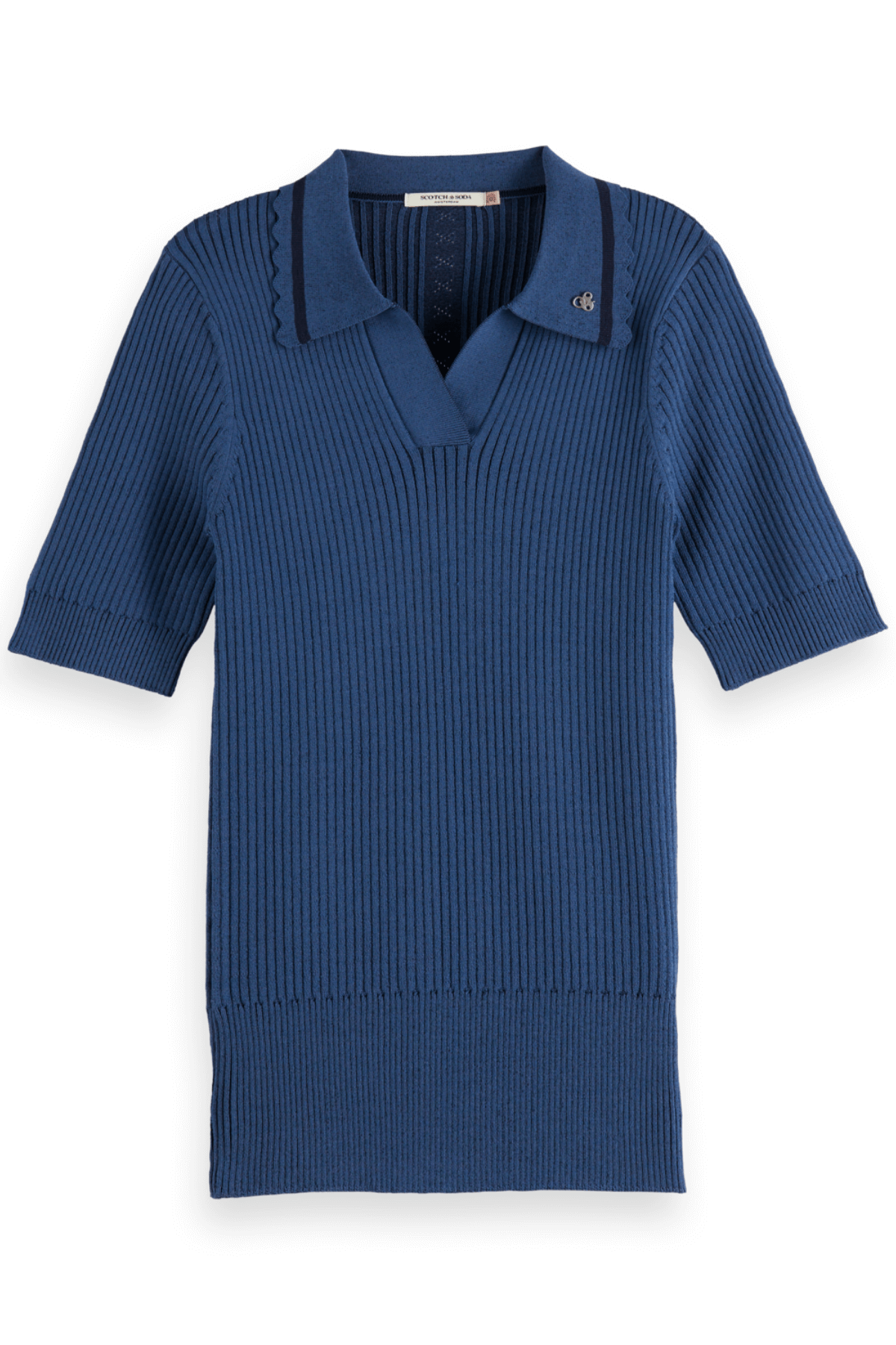 RIB POLO NECK PULLOVER ATLANTIC BLUE