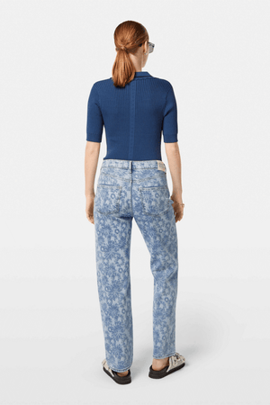 RIB POLO NECK PULLOVER ATLANTIC BLUE