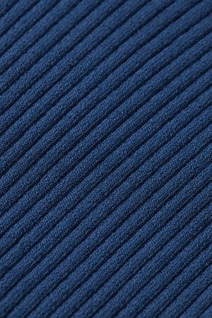 RIB POLO NECK PULLOVER ATLANTIC BLUE