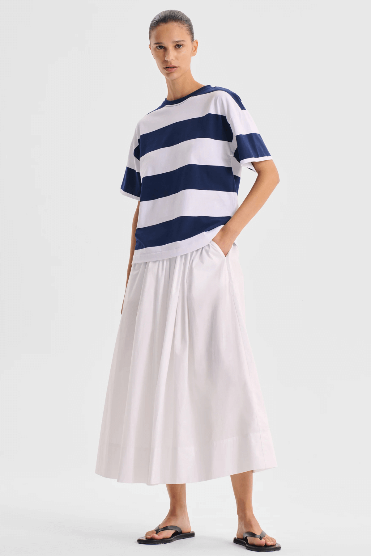 RORY STRIPE TEE NAVY
