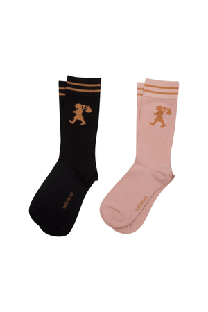 RUNAWAY GIRL SOCKS 2 PACK BLACK/PINK