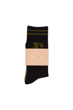RUNAWAY GIRL SOCKS 2 PACK BLACK/SESAME