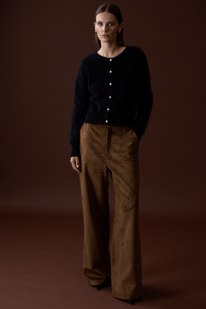SIENNA CARDI BRUSHED CASHMERE JET