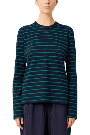 SORA LONG SLEEVE TOP NAVY/GREEN