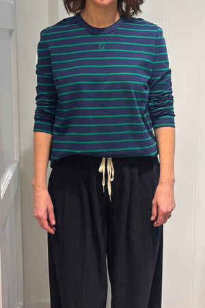 SORA LONG SLEEVE TOP NAVY/GREEN