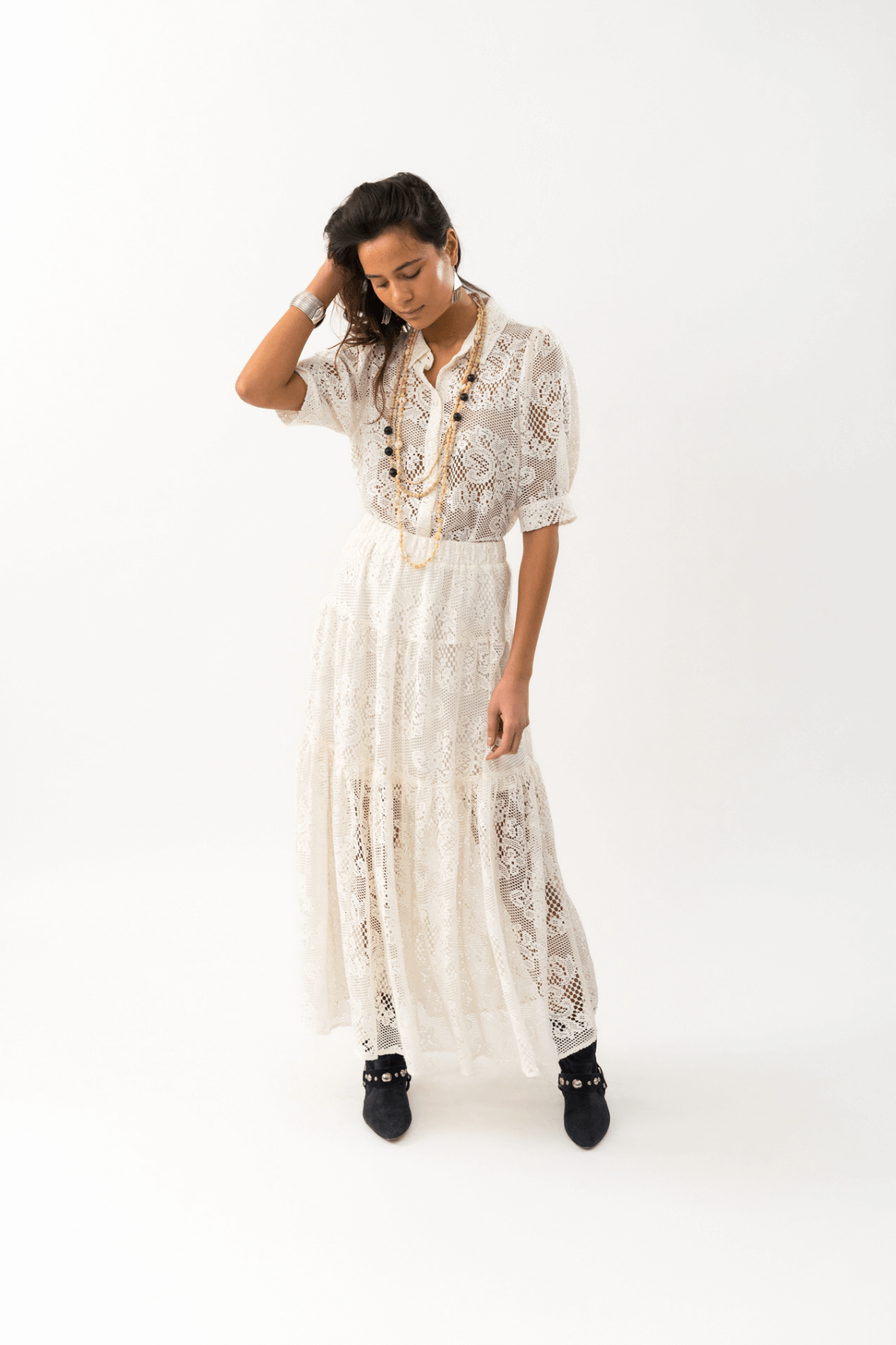 SUNSET MAXI SKIRT CREME