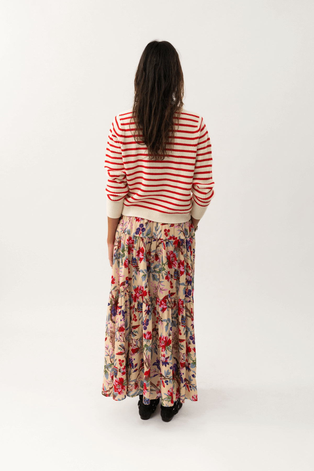 SUNSET MAXI SKIRT FLOWER PRINT