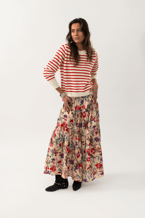 SUNSET MAXI SKIRT FLOWER PRINT