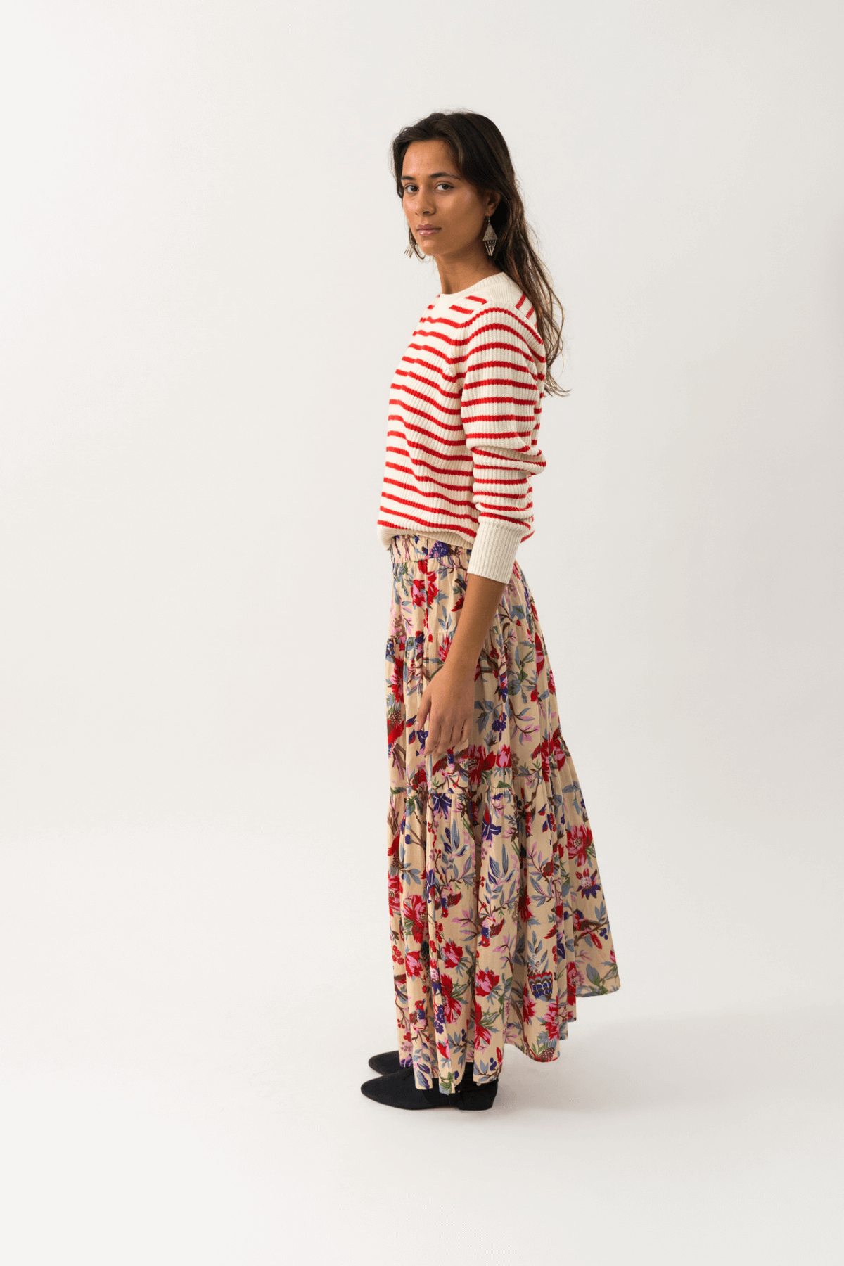 SUNSET MAXI SKIRT FLOWER PRINT