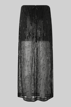 TASSEL MAXI SKIRT BLACK