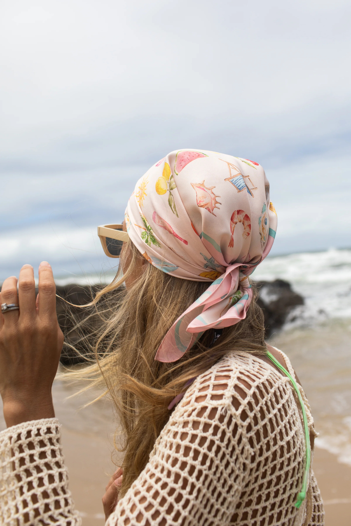 THE DH X CASS DELLAR LITTLE COVE SILK PETITE SCARF