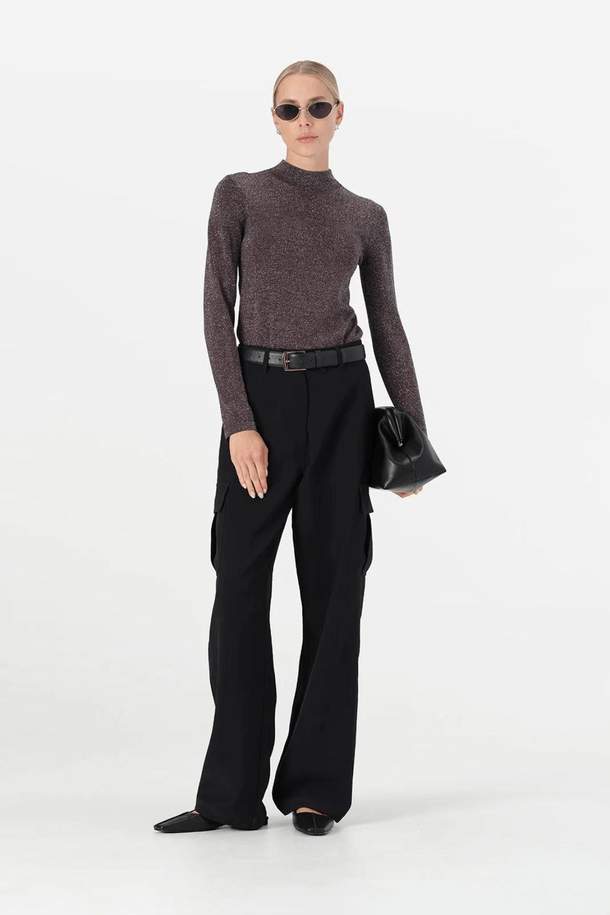 THELMA KNIT TOP MIDNIGHT LUREX
