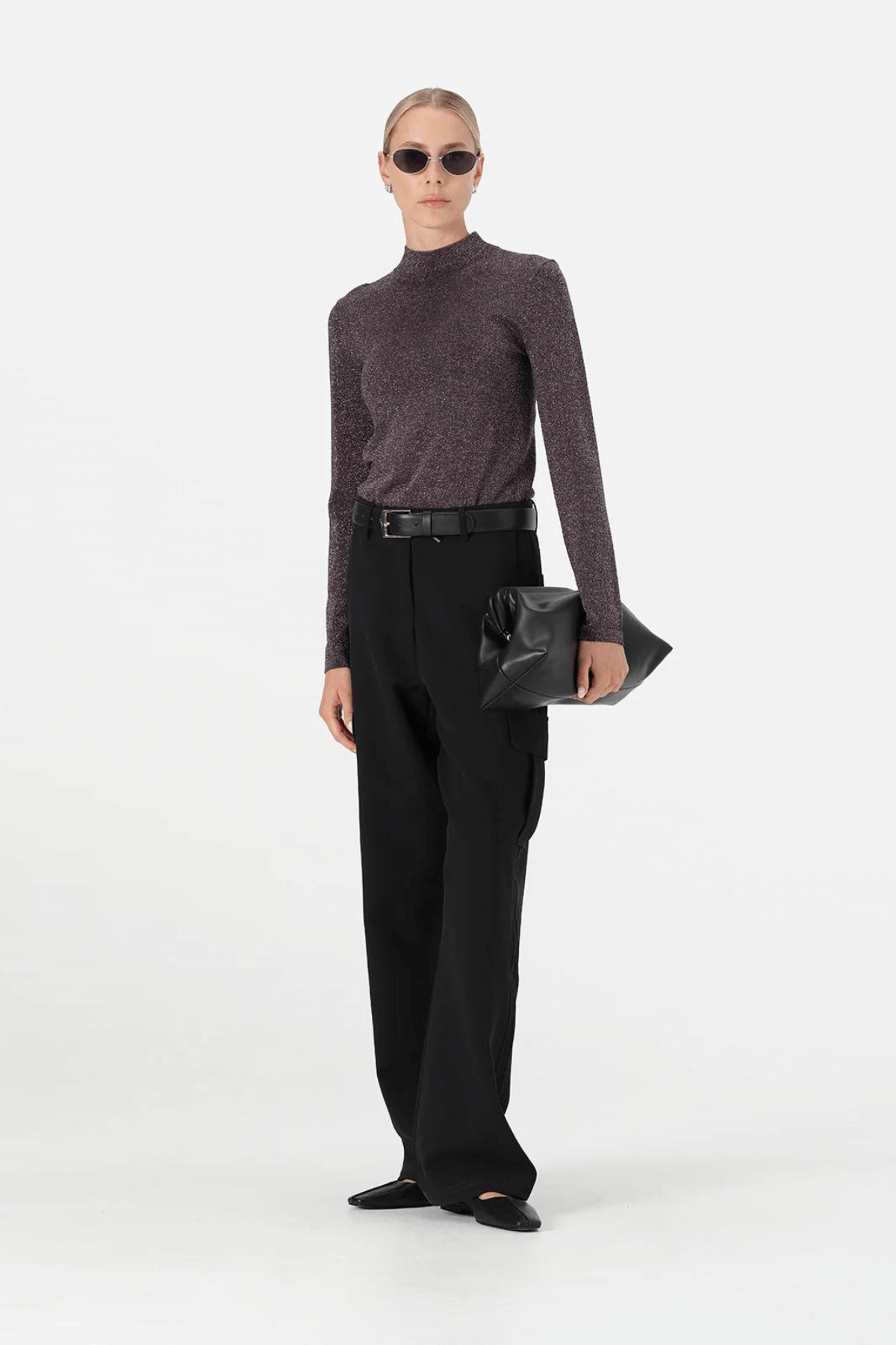 THELMA KNIT TOP MIDNIGHT LUREX