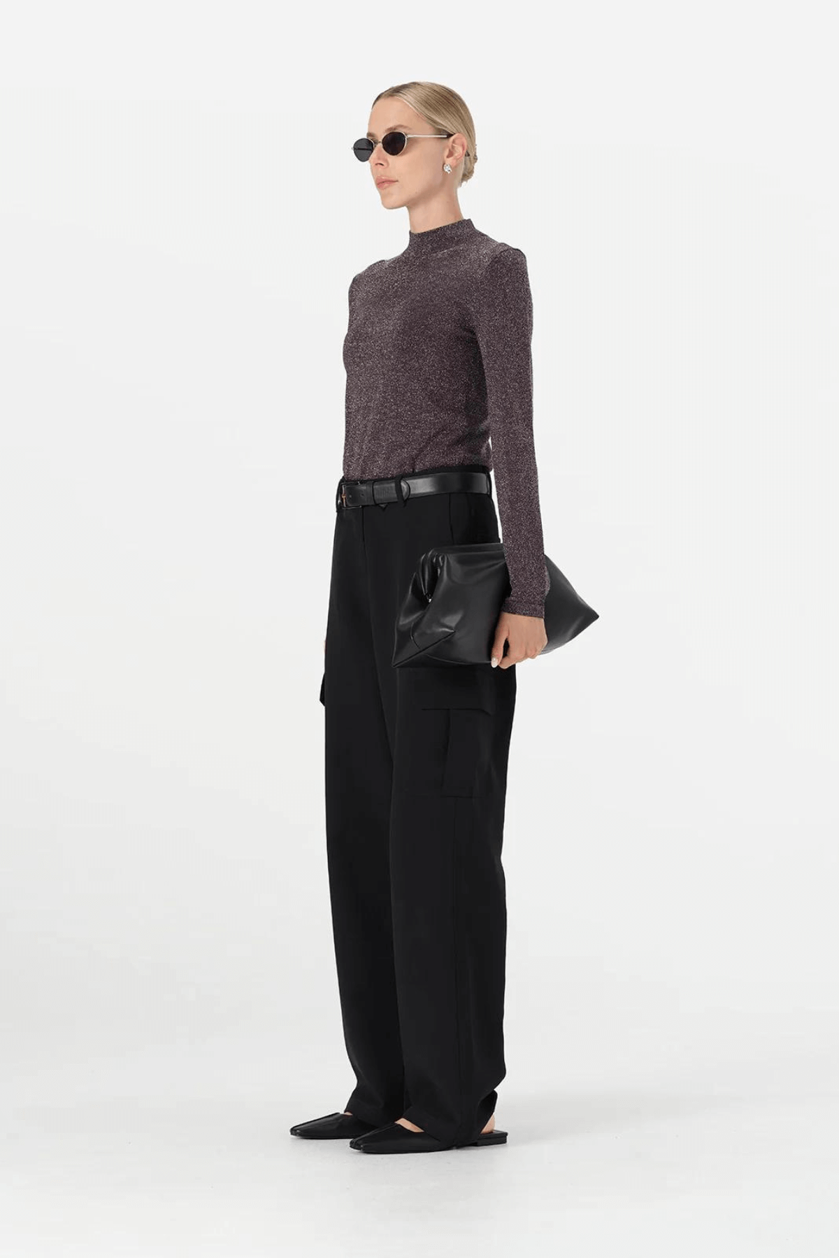 THELMA KNIT TOP MIDNIGHT LUREX