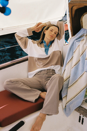 THE MARCO POLO MUSHROOM/BONE STRIPE