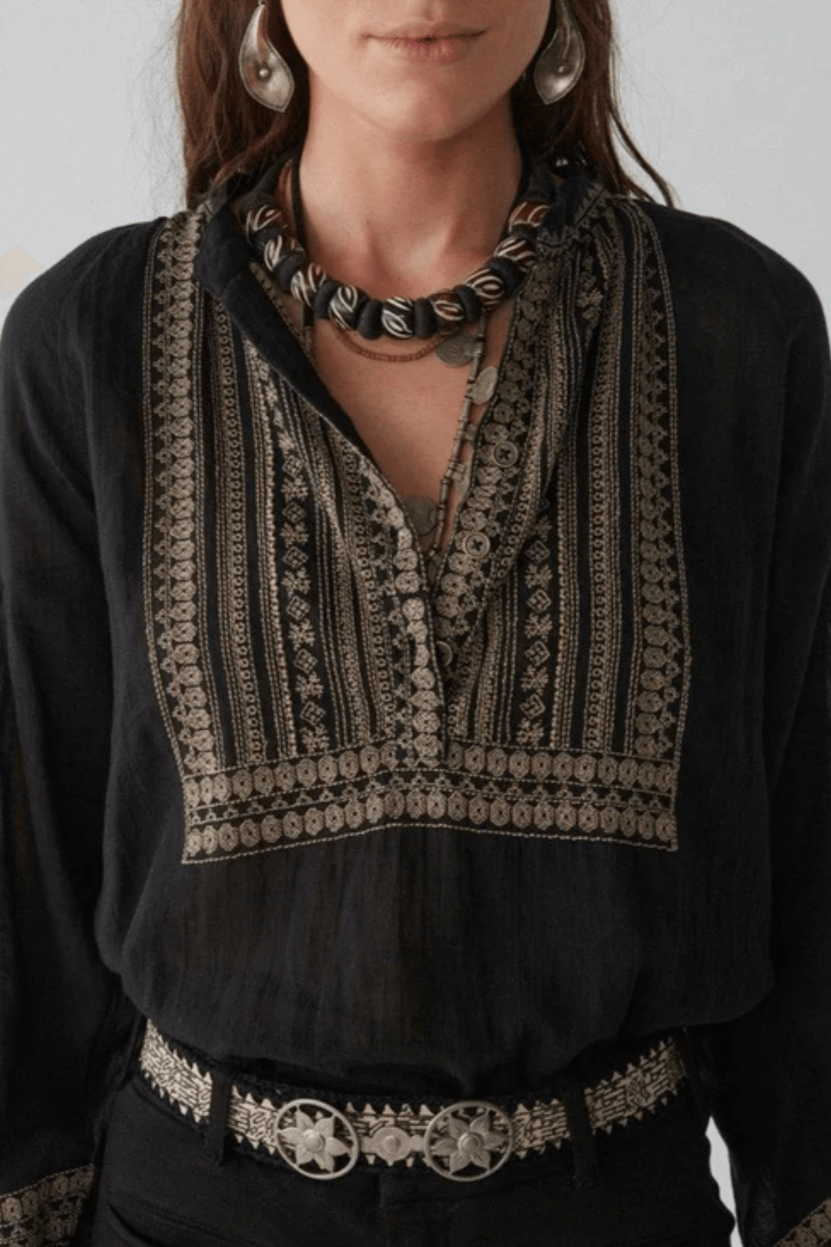 TINA BLOUSE MADURAI CHARCOAL