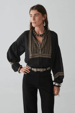 TINA BLOUSE MADURAI CHARCOAL