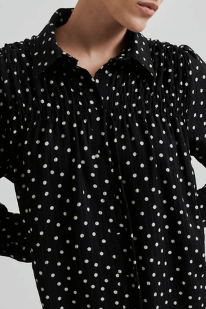 TUVA SPOT PRINT DRESS BLACK