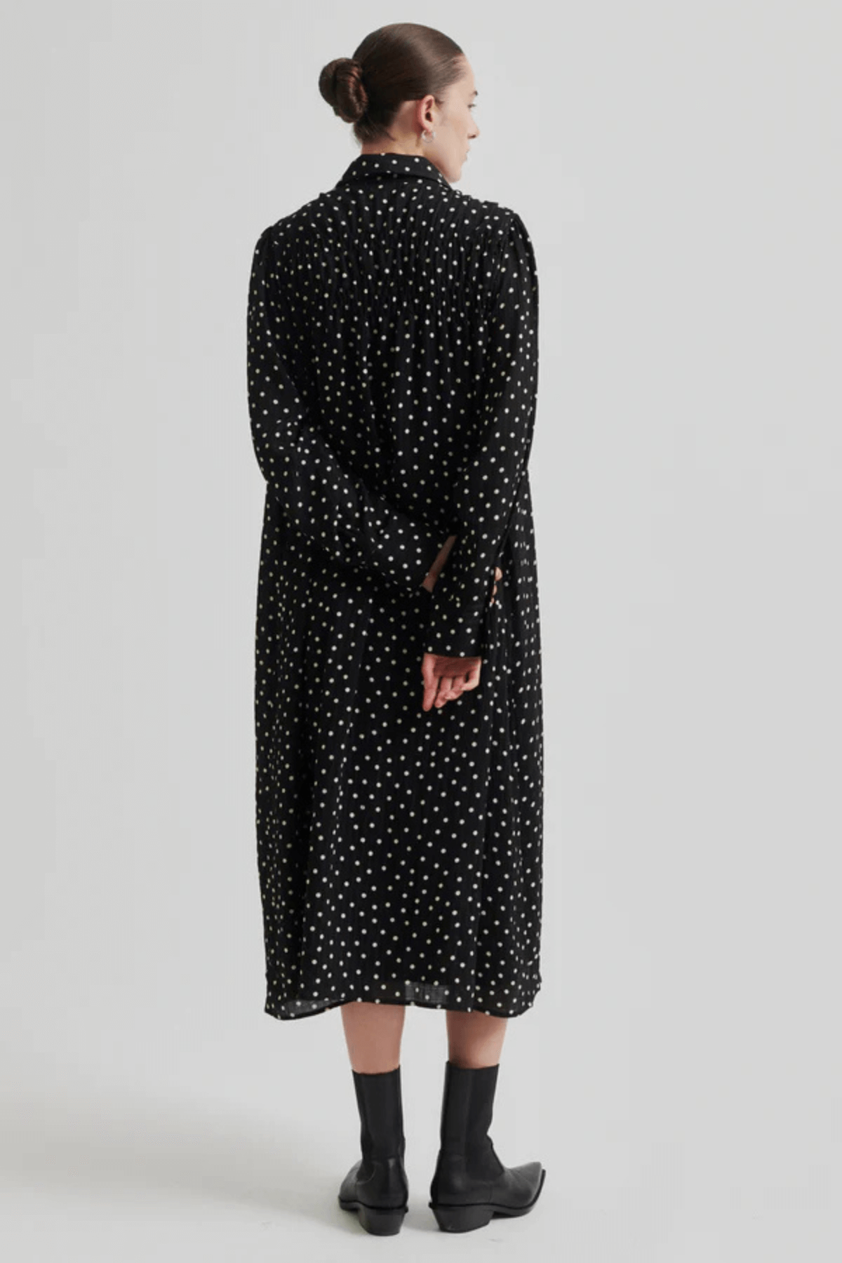 TUVA SPOT PRINT DRESS BLACK