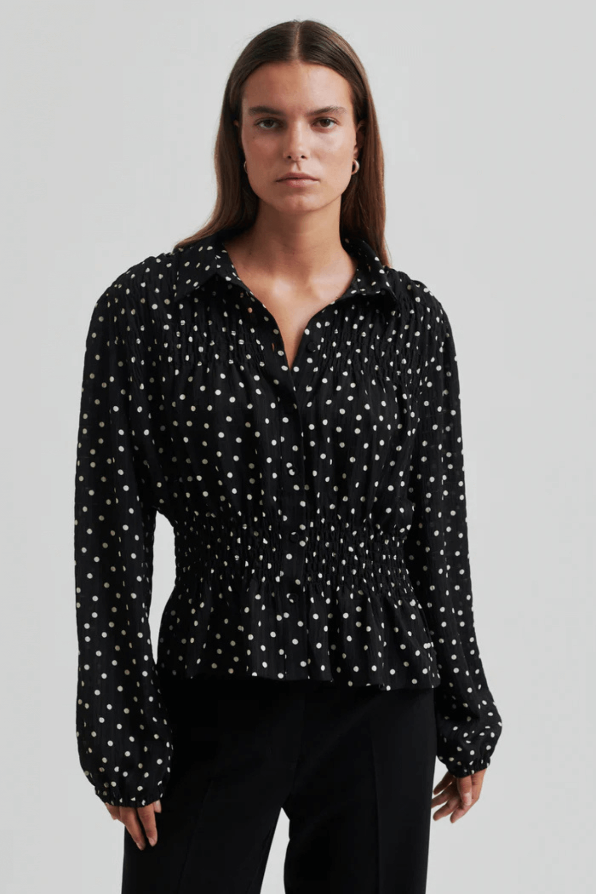TUVA SPOT PRINT SHIRT BLACK