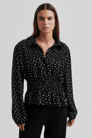 TUVA SPOT PRINT SHIRT BLACK