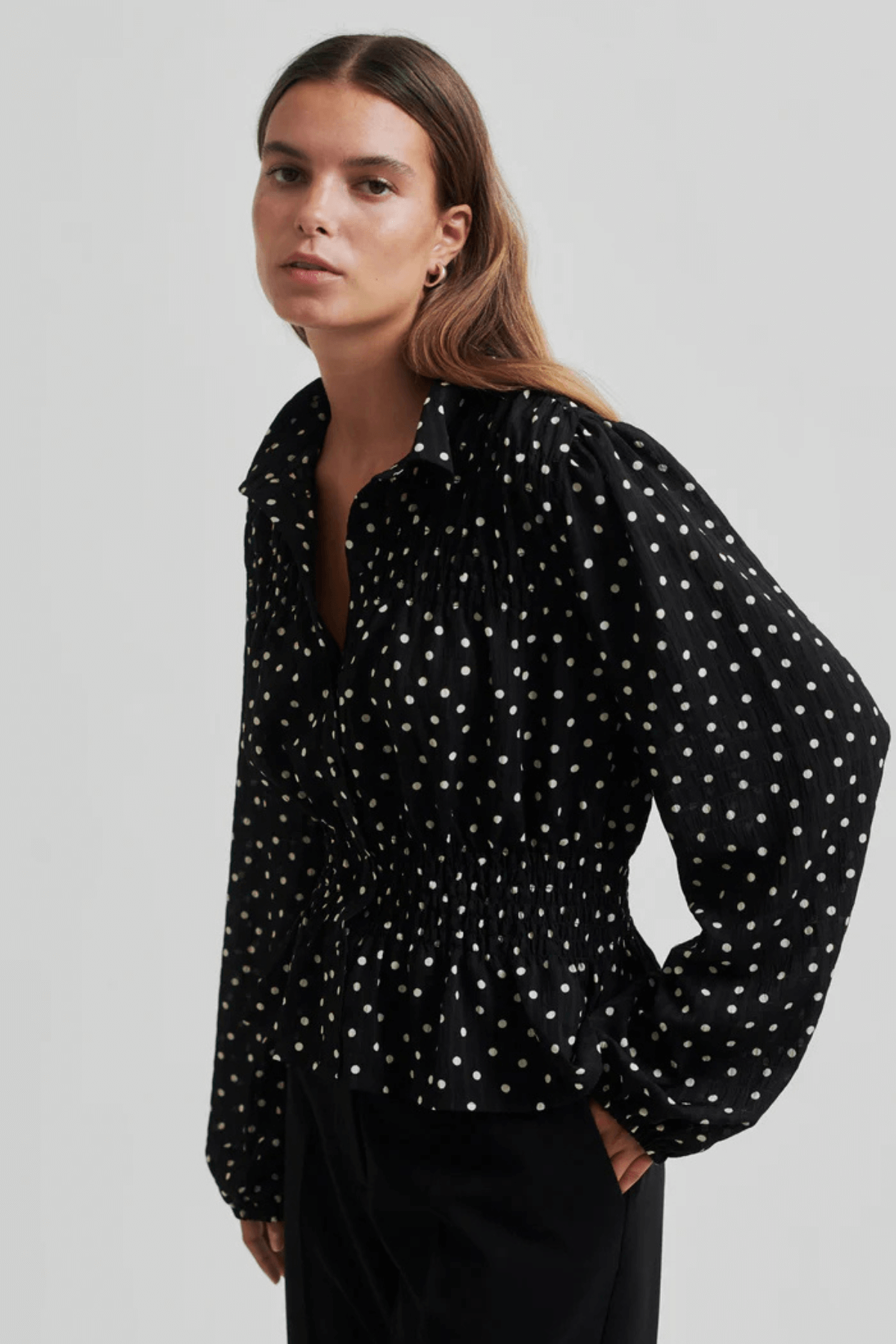 TUVA SPOT PRINT SHIRT BLACK