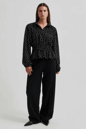 TUVA SPOT PRINT SHIRT BLACK