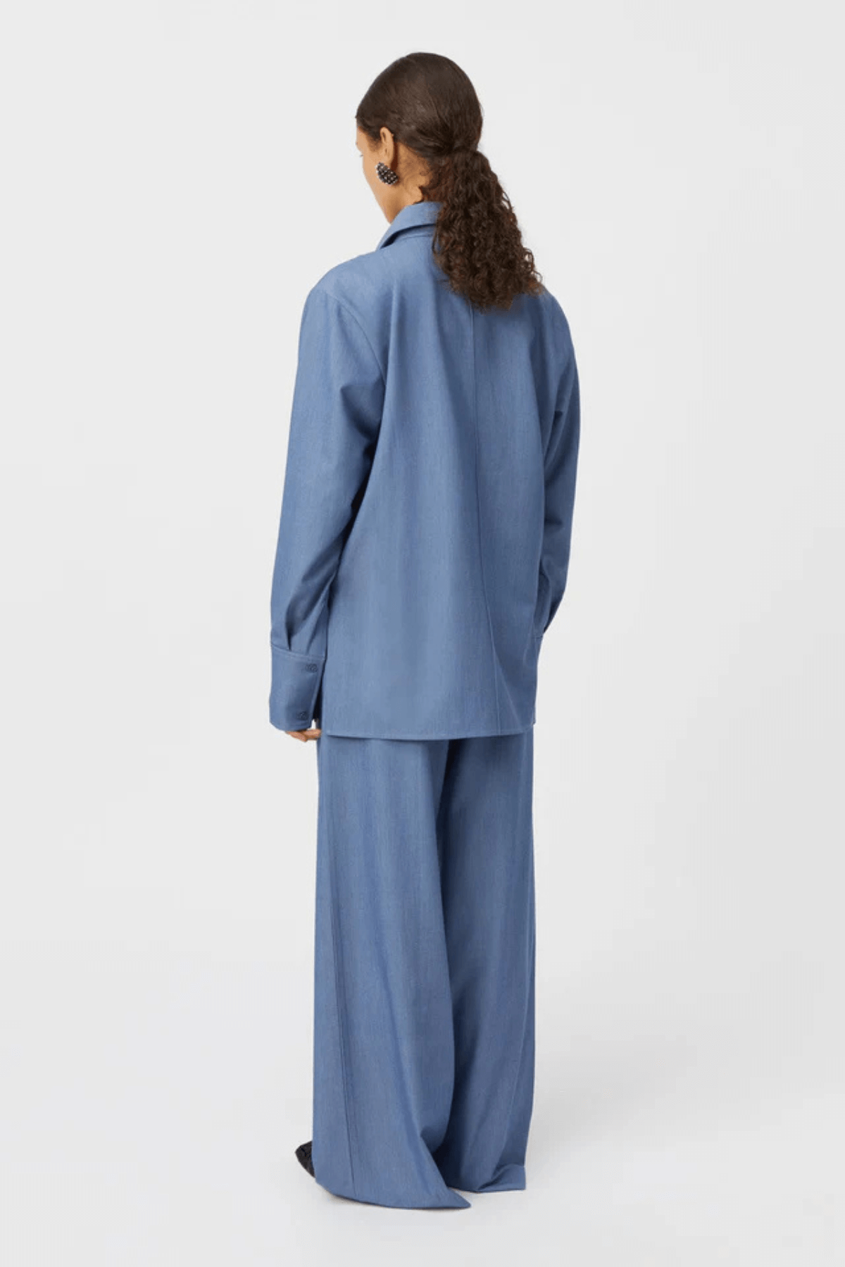 VANIA WIDE LEG PANT BLUE MARLE