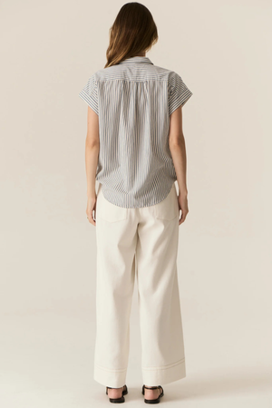 VERA CAP SLEEVE SHIRT BLUE STRIPE