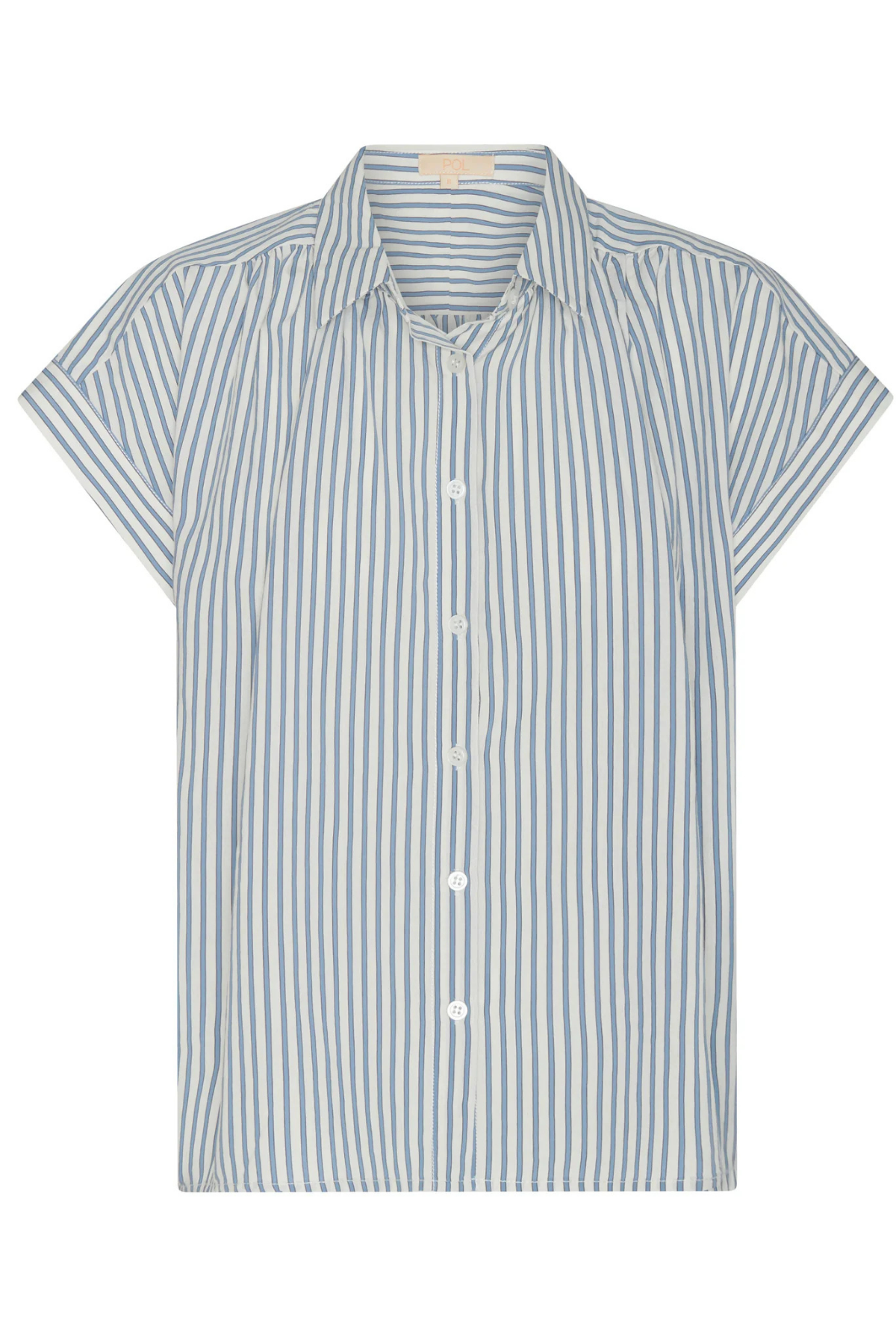 VERA CAP SLEEVE SHIRT BLUE STRIPE