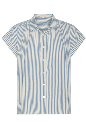 VERA CAP SLEEVE SHIRT BLUE STRIPE